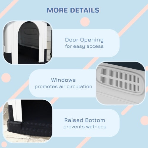 PawHut Outside Dog Kennel House, For Miniature Dogs, 64.5 X 57 X 66cm